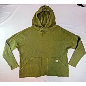 Carhartt Women's Green XL 16-18 Pullover Thermal Knit Hoodie Cotton Relaxed Fit